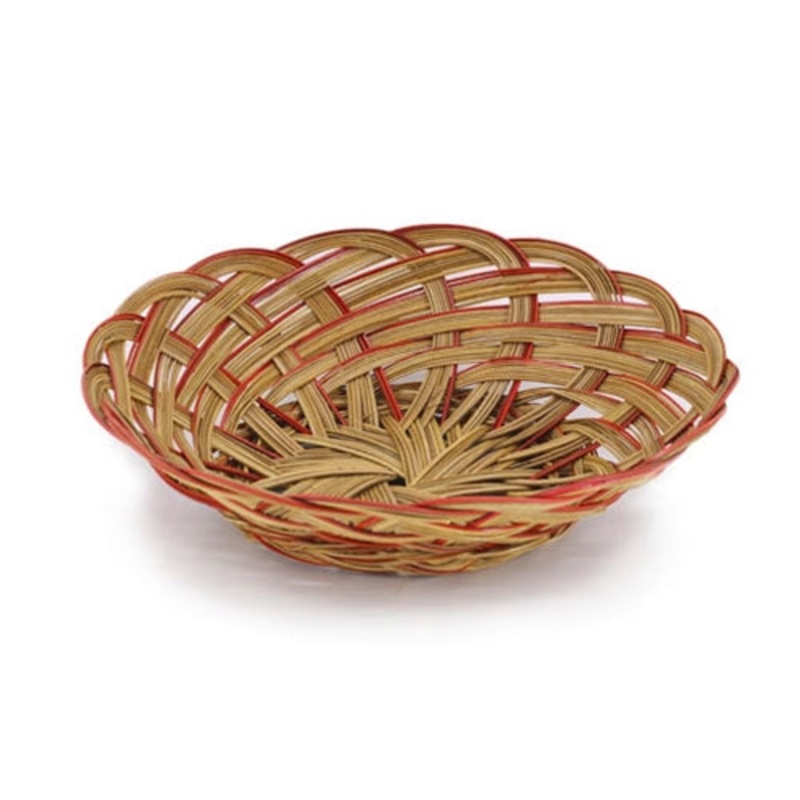 Bacon Basketware Round Midrib Basket, Brown/Red
