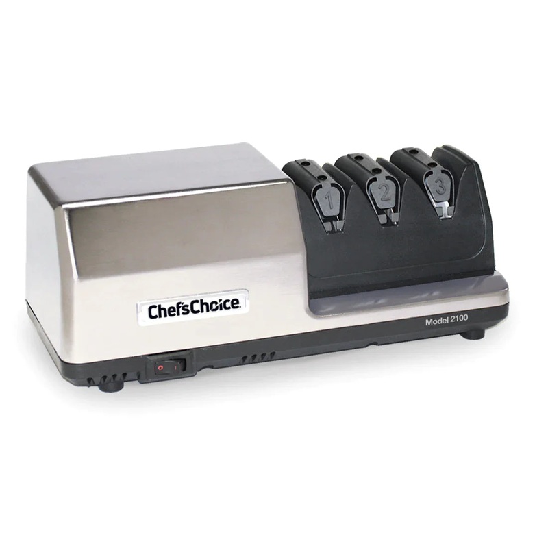 Chef'sChoice Model 2100P Commercial Electic Knife Sharpener, 3 Stages, 20 Degree Edges, Plastic Housing, 120V