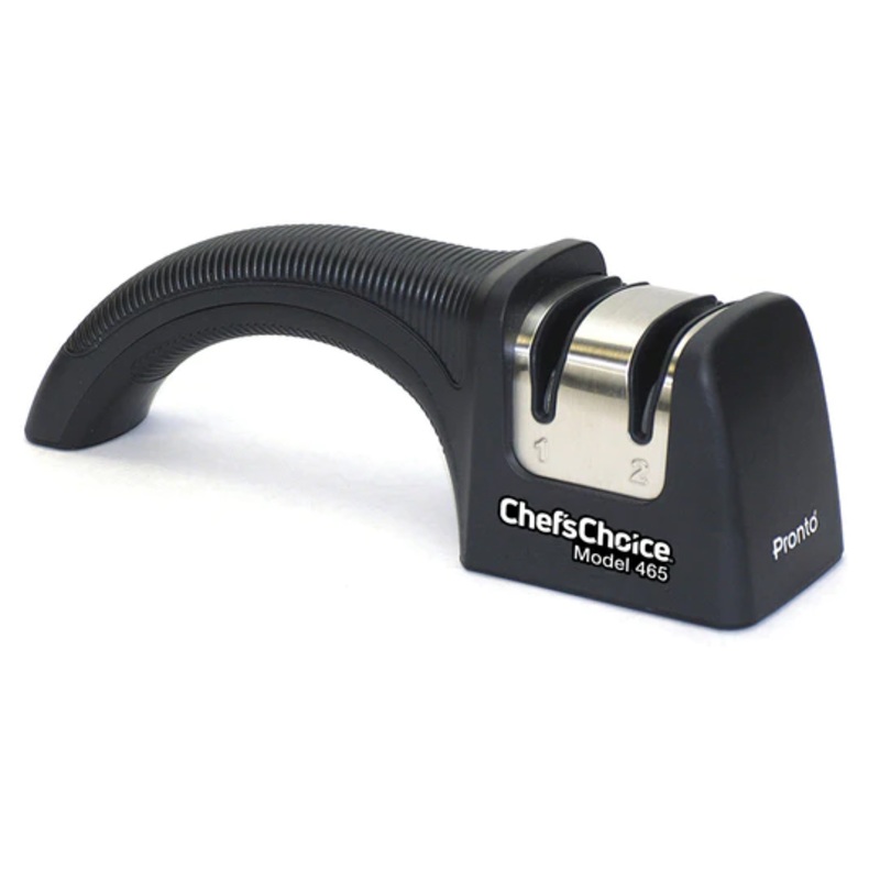 Chef'sChoice Model 465 Pronto Manual Knife Sharpener, 2 Stages, 20 Degree Edges, Black/Stainless Steel