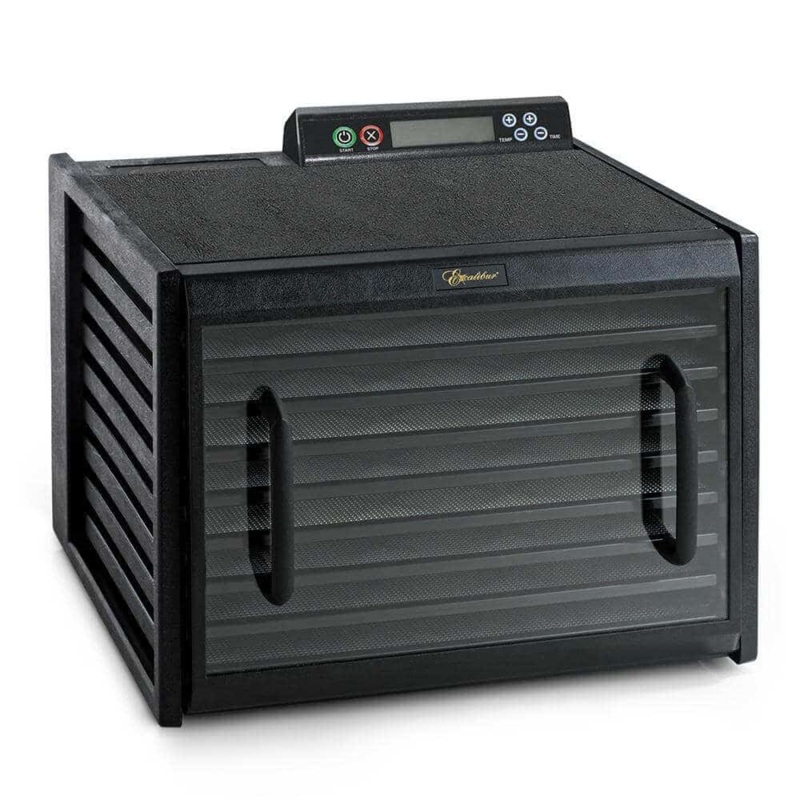 Excalibur 3948CDB Deluxe Digital Dehydrator with Timer, 9 Trays, Clear Door, Black, 120V