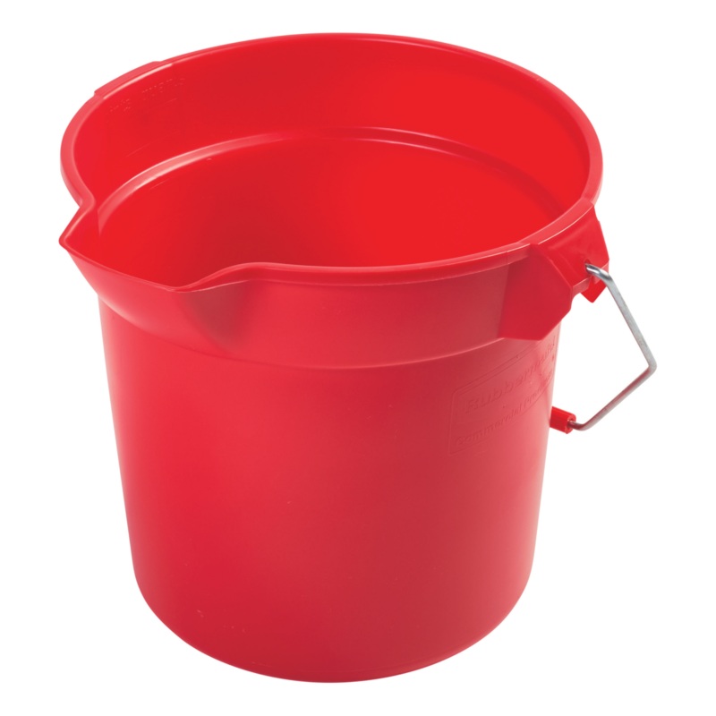 Rubbermaid BRUTE 10 Qt Round Bucket, Red, FINAL SALE