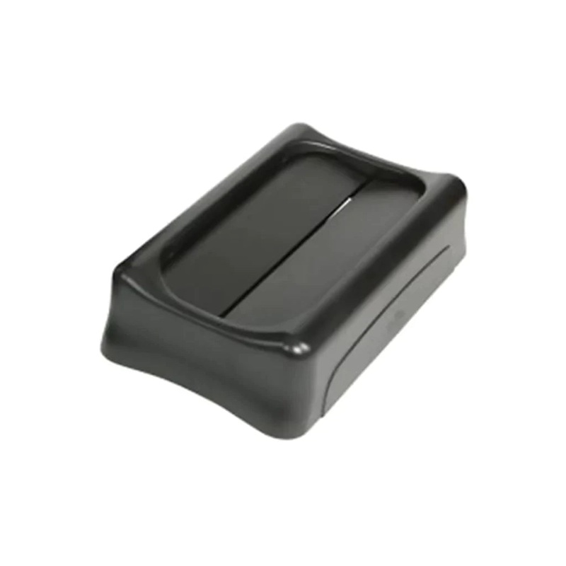 Globe Slim Waste Container Swing Lid, Black