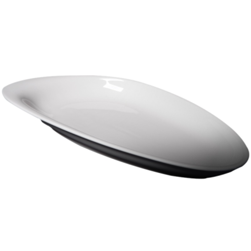 Cameo Pearl Triangular Oval Platter, 13" (24-pack)