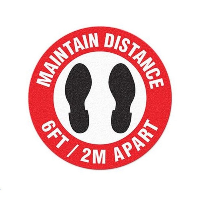 .com Social Distance Floor Marker 17" English, FINAL SALE