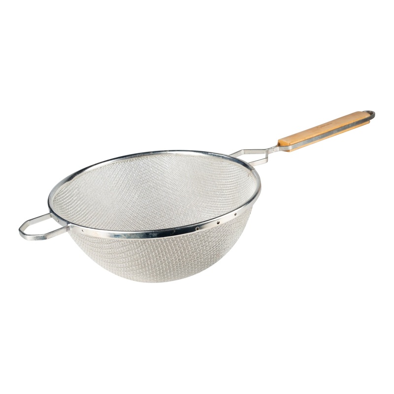 Browne Double Mesh Medium Strainer, Wood Handle