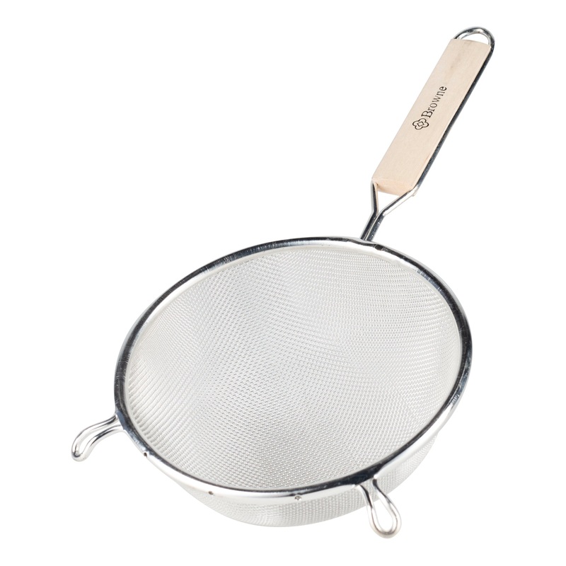 Browne Single Mesh Fine Strainer, Wood Handle