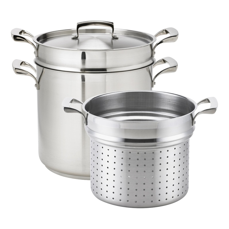 Browne Thermalloy Pasta Cooker 3 Piece Set, Stainless Steel