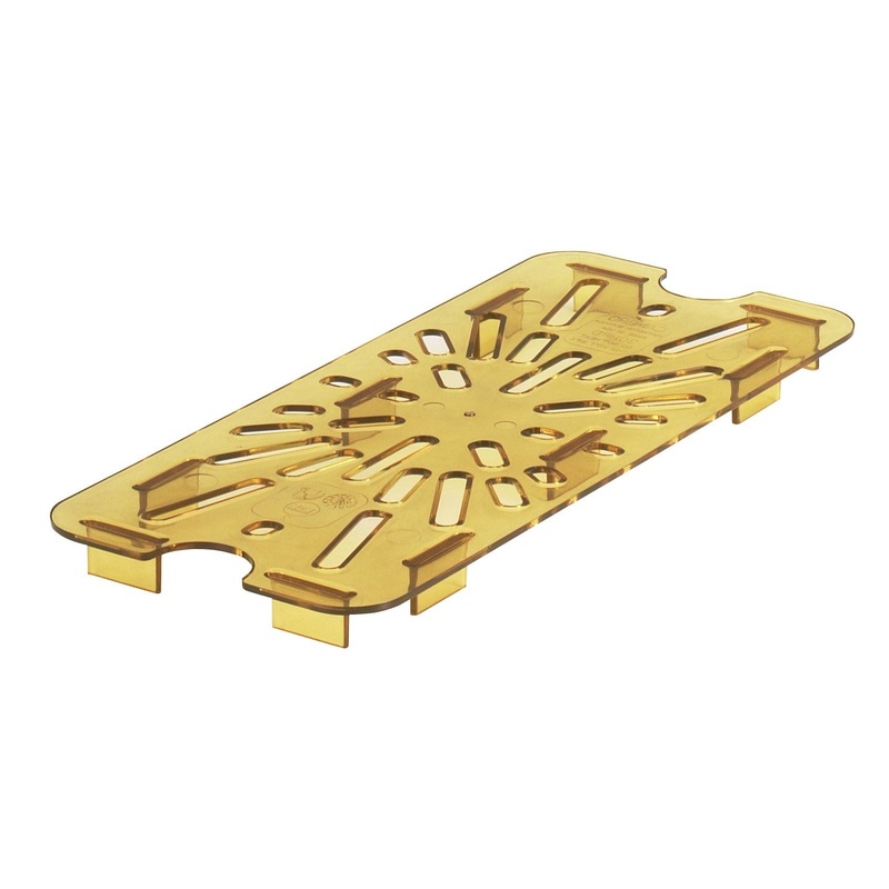 Cambro High Heat Food Pan Drain Shelf, Amber