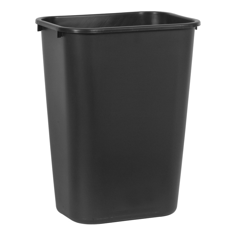 Rubbermaid Wastebasket, 41 qt, Black