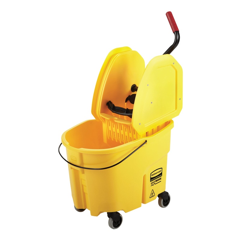 Rubbermaid WaveBrake Mop Bucket, Down Press Wringer, 35 qt