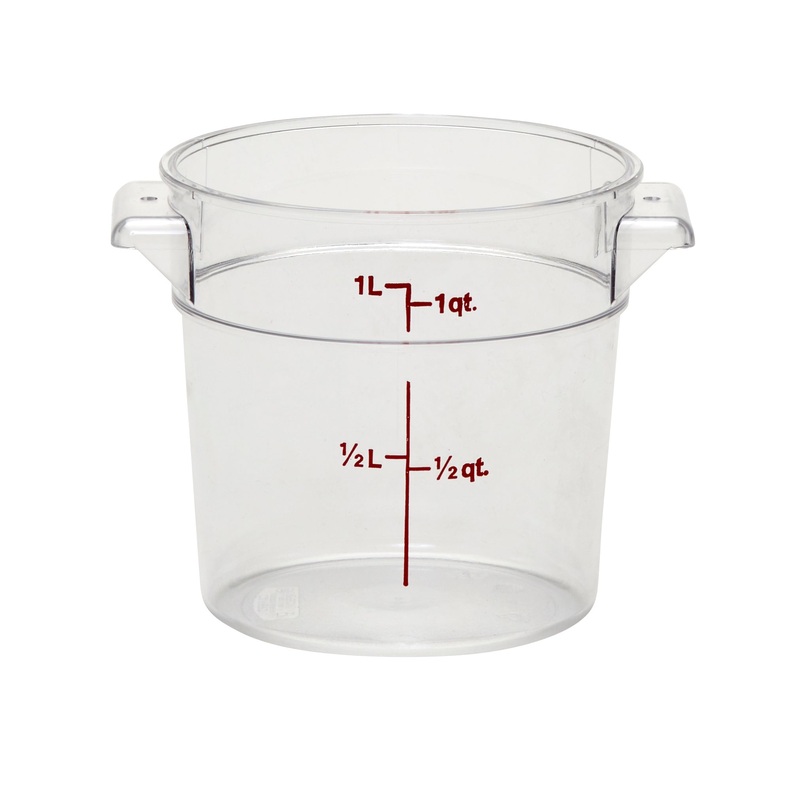 Cambro Camwear Round Food Storage Container, Clear