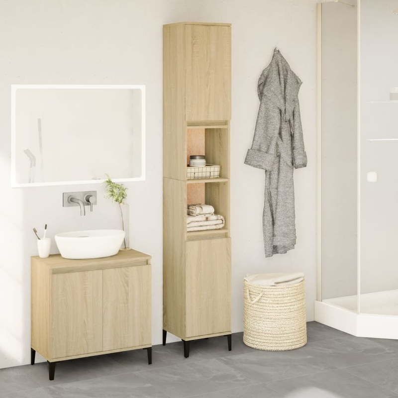 Armoire salle de bain chne sonoma 30x30x190 cm