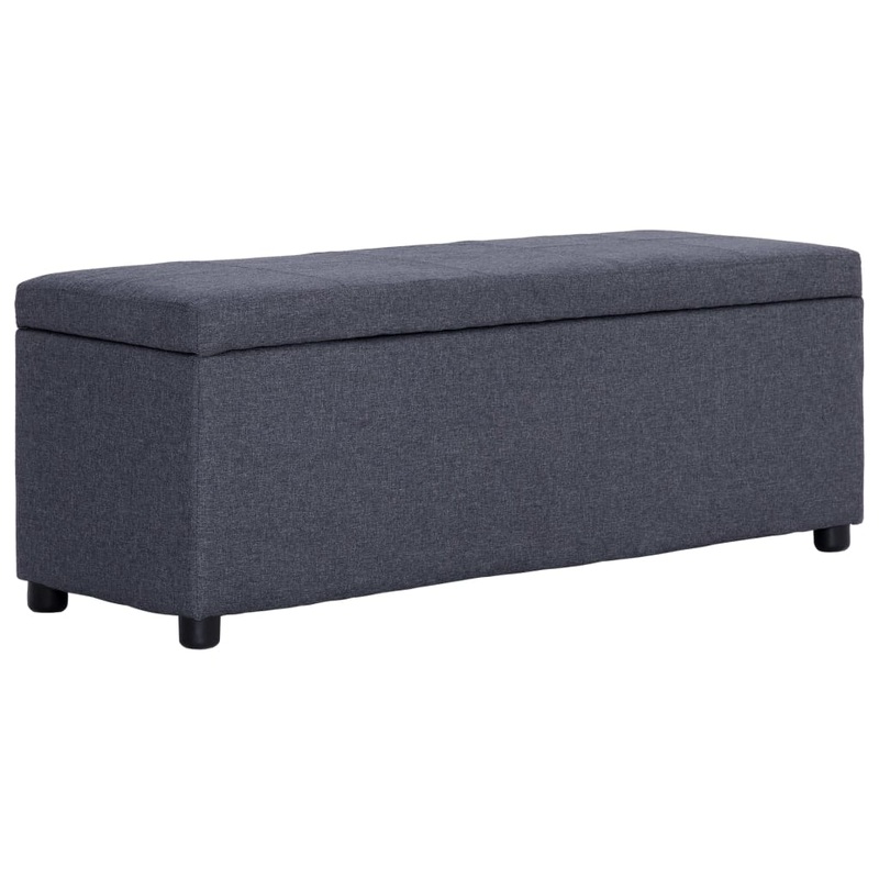 Banc avec compartiment de rangement 116 cm Gris fonc Polyester