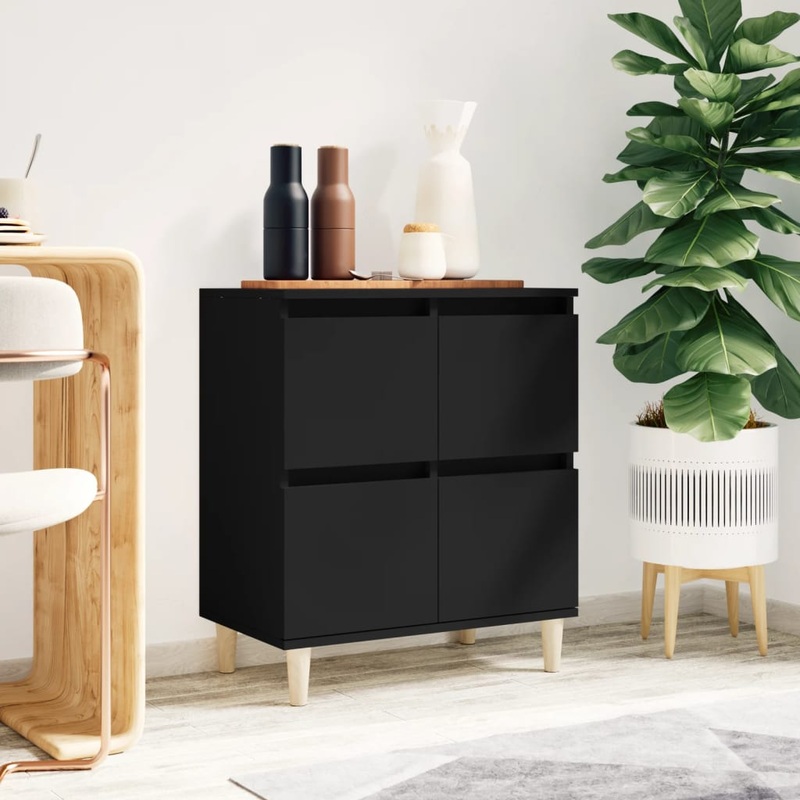 Buffet Noir 60x35x70 cm Bois d'ingnierie
