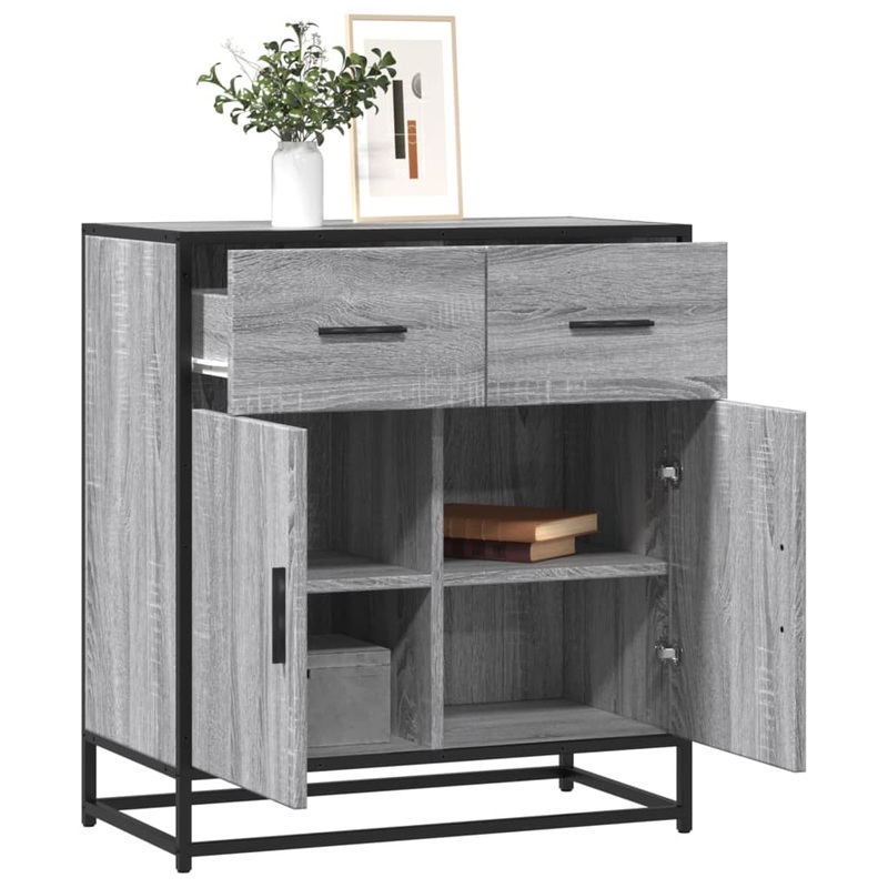 Buffet sonoma gris 68x35x76 cm bois d'ingnierie
