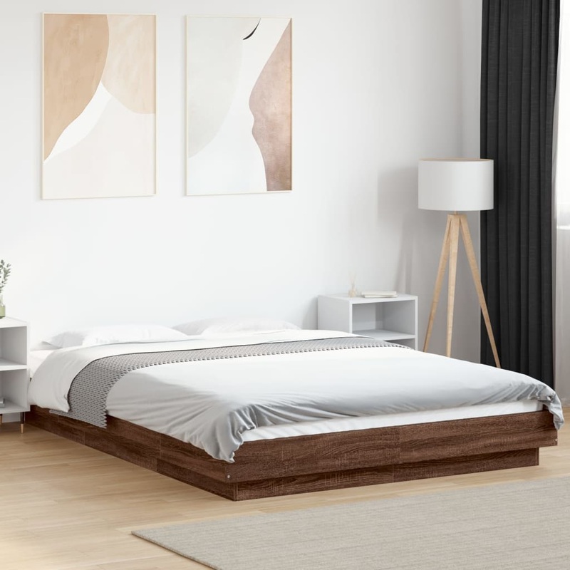 Cadre de lit avec lumires LED sans matelas 135x190 cm