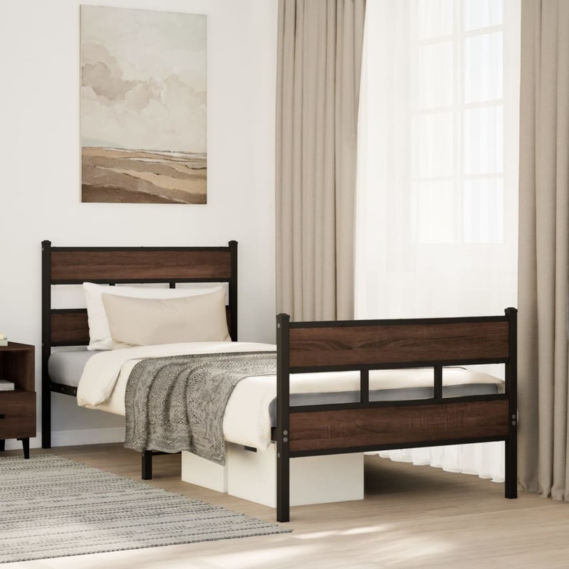 Cadre de lit sans matelas avec tte de lit pied de lit 80x200cm