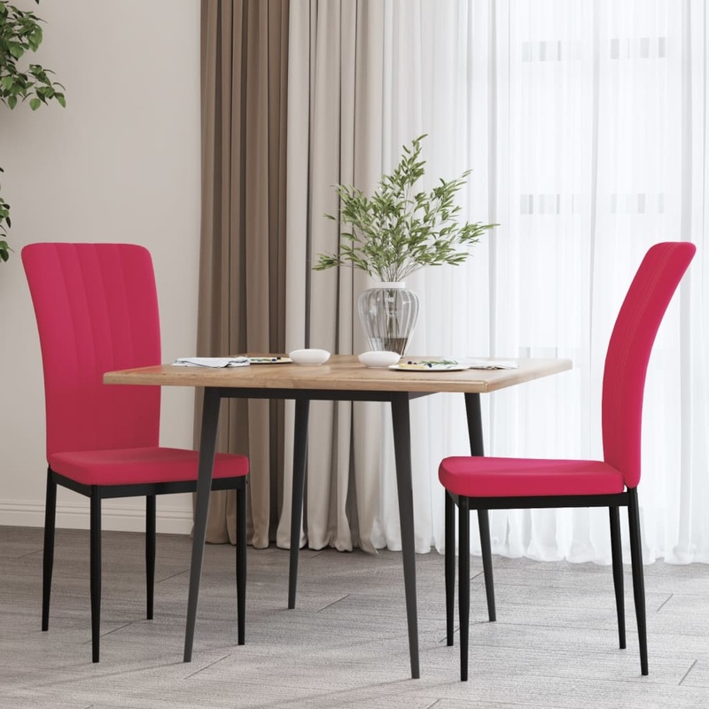 Chaises  manger lot de 2 Rouge bordeaux Velours