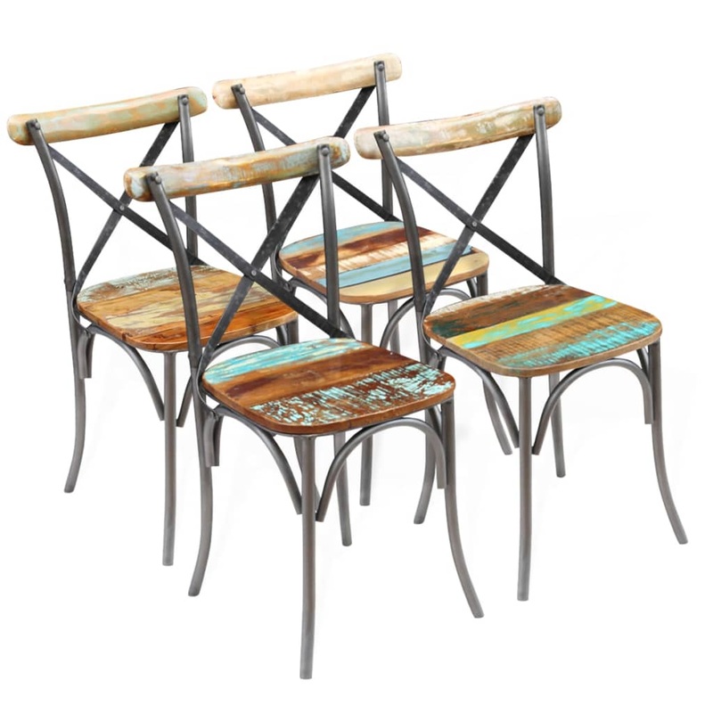 Chaises  manger lot de 4 bois de rcupration solide