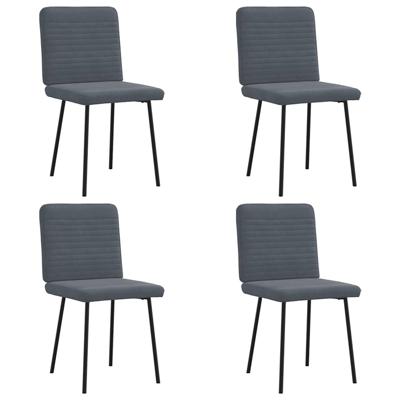 Chaises  manger lot de 4 Gris fonc Velours
