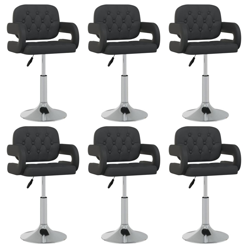 Chaises pivotantes  manger lot de 6 noir similicuir
