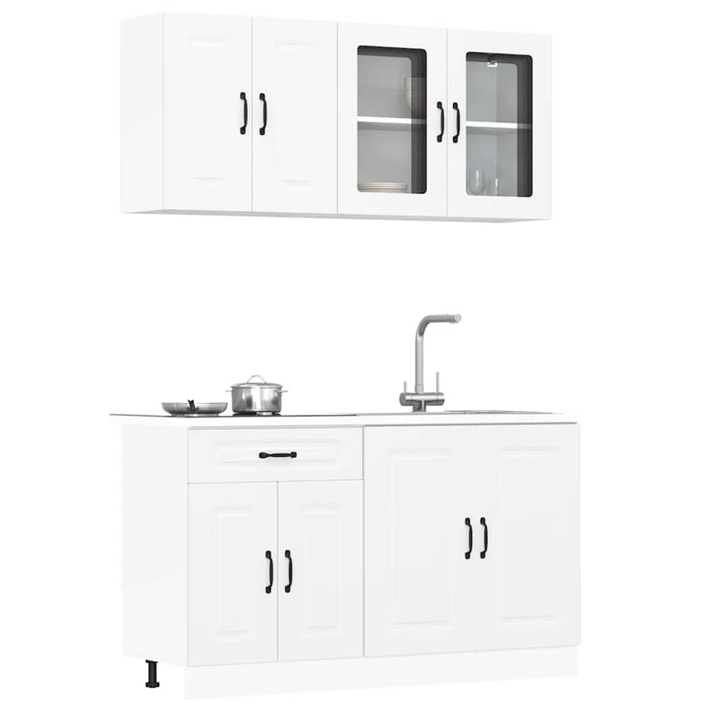 Ensemble d'armoires cuisine 4pcs Kalmar blanc bois d'ingnierie