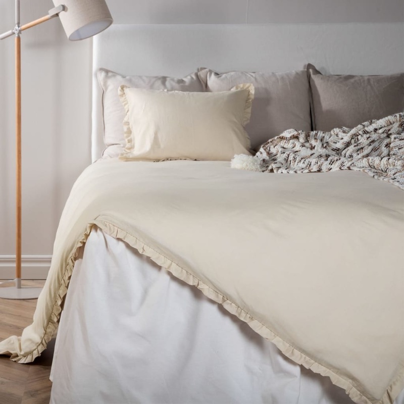 Ensemble de lit Lias 200x150 cm Coton Beige