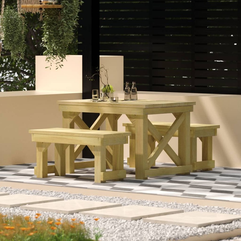 Ensemble  manger de jardin 3 pcs Bois de pin imprgn