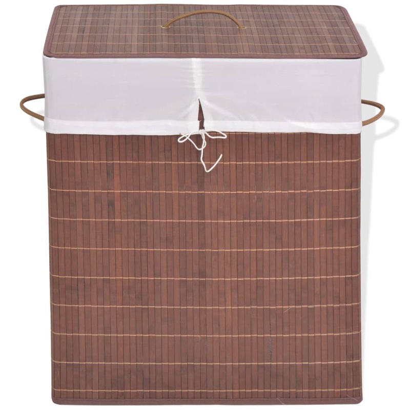 Panier  linge rectangulaire Bambou Marron