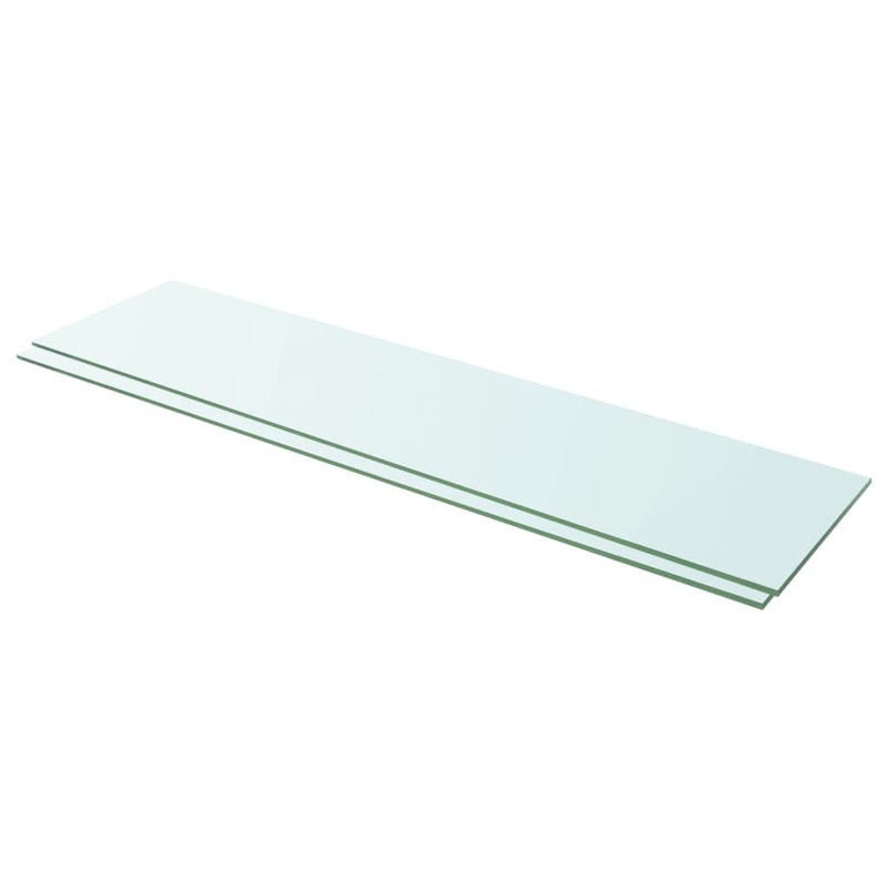 Panneaux d'tagre 2 pcs Verre Transparent 100 x 25 cm