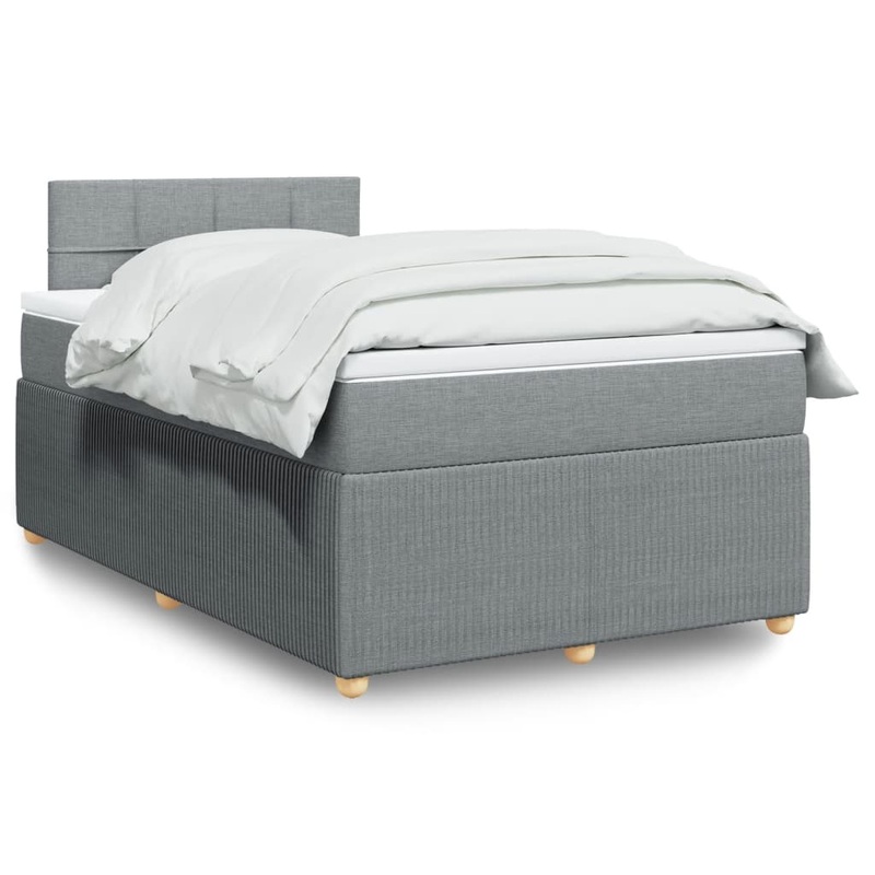 Sommier  lattes de lit avec matelas Gris clair 120x200cm Tissu