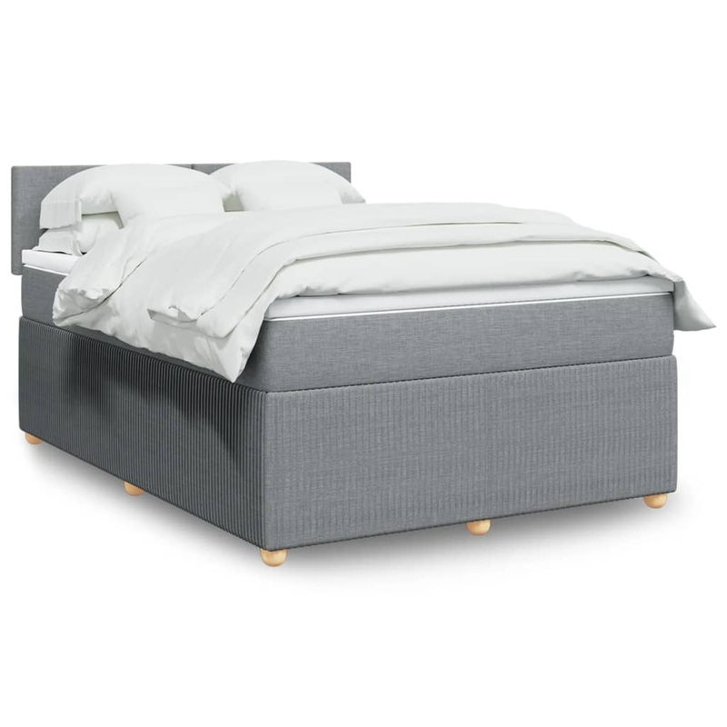 Sommier  lattes de lit avec matelas Gris clair 140x190cm Tissu