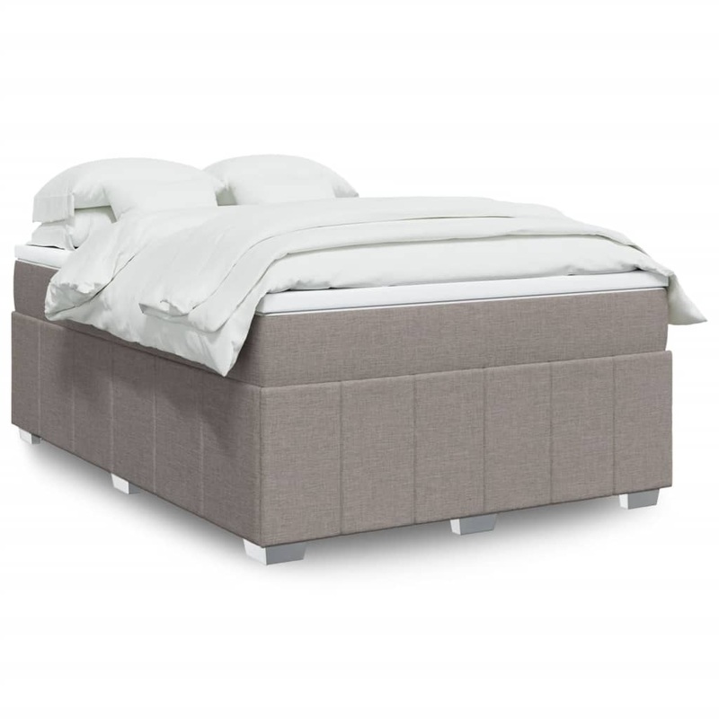 Sommier  lattes de lit avec matelas Taupe 160x200 cm Tissu
