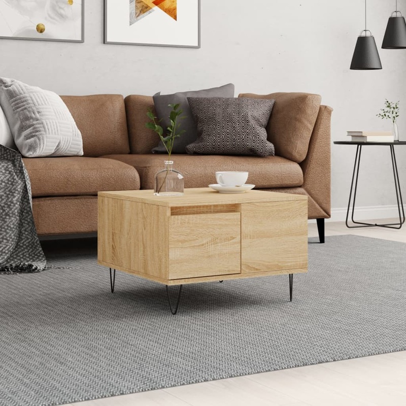 Table basse chne sonoma 55x55x36,5 cm bois d'ingnierie