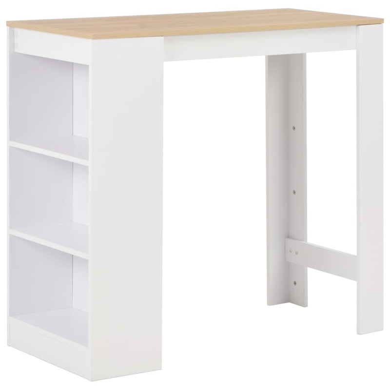 Table de bar avec tagre Blanc 110x50x103 cm